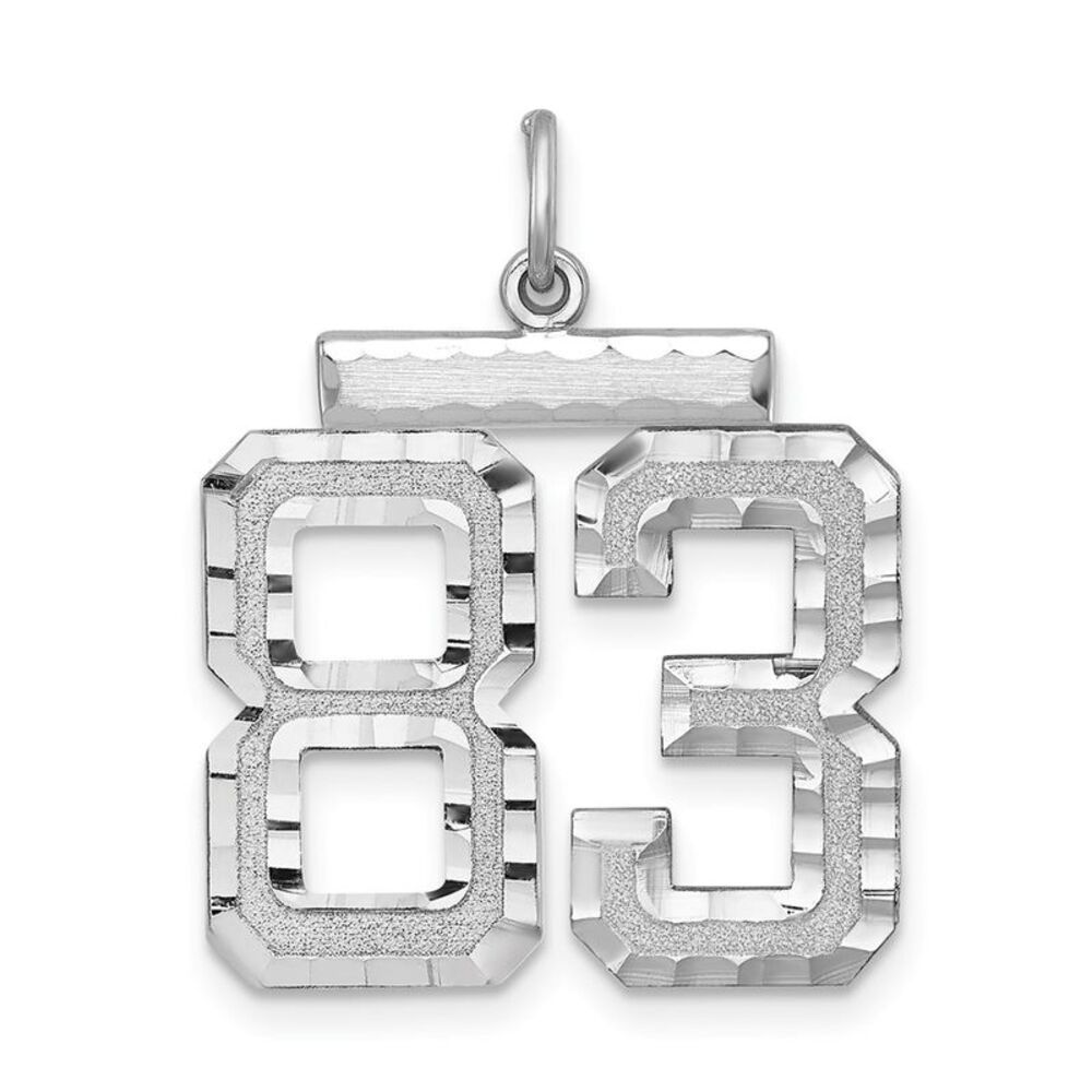 Sterling Silver, Varsity Collection, Large D/C Pendant, Number 83